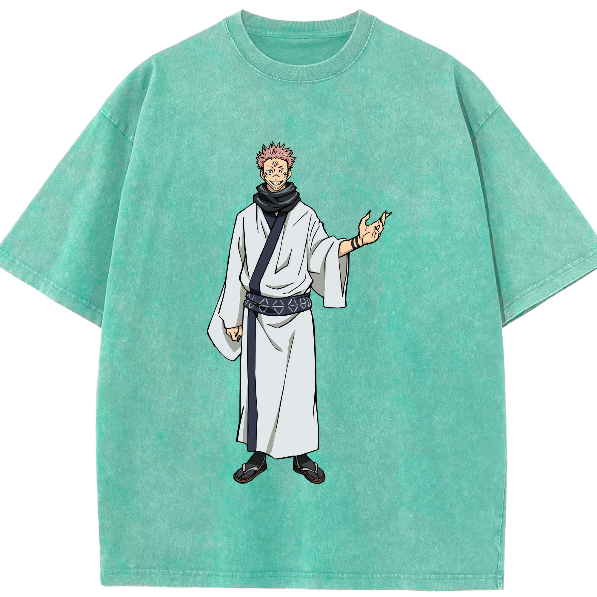 （画像用） 呪術廻戦 Jujutsu Kaisen 綿100% ヴィンテージ風 半袖Tシャツ（フロントプリント）